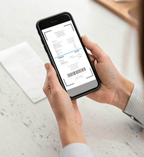 Mobilní aplikace Calkira zobrazující fakturu na telefonu